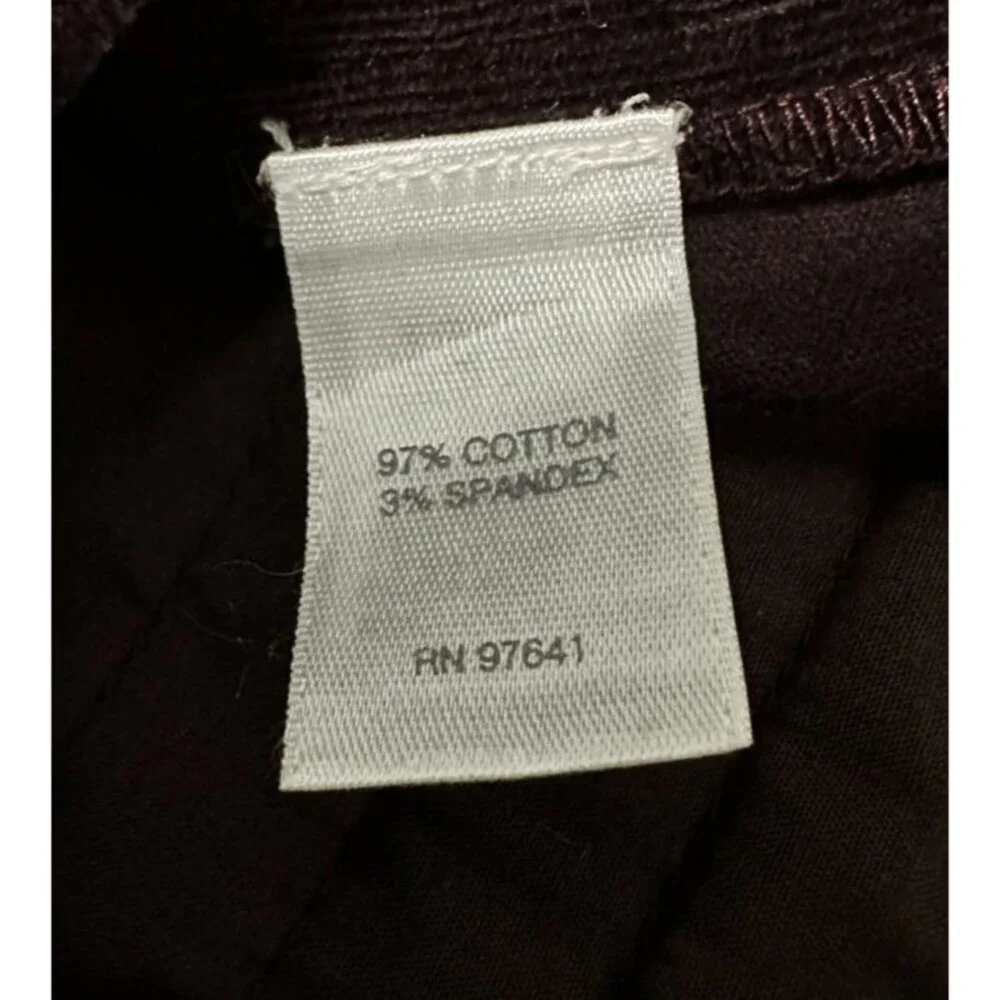 J. Jill Corduroy‎ Pants Women’s Size 8 Wine Burgundy Elevated Basics Classic